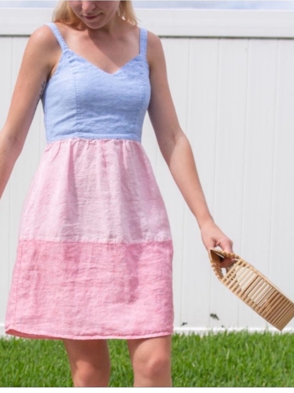 Cynthia Rowley Blue and Pink Colorblock Mini Dress